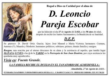 SEPELIO DE D LEONCIO PAREJA ESCOBAR