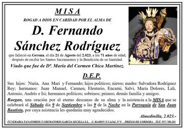 MISA DE D FERNANDO SÁNCHEZ RODRÍGUEZ