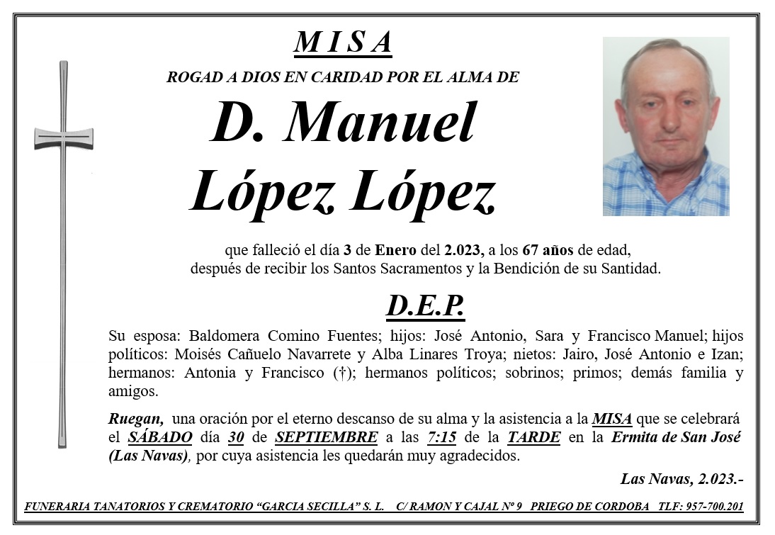 MISA DE D MANUEL LÓPEZ LÓPEZ