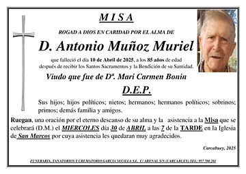 MISA D. ANTONIO MUÑOZ MURIEL