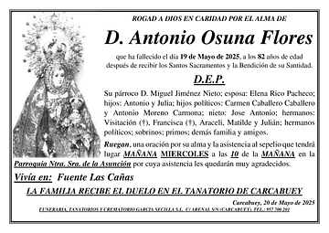 SEPELIO DE D. ANTONIO OSUNA FLORES