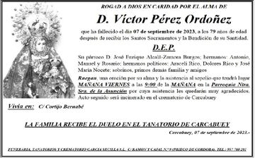 SEPELIO DE D VICTOR PÉREZ ORDOÑEZ 
