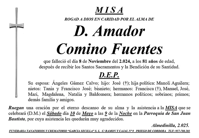 MISA DE D AMADOR COMINO FUENTES