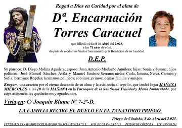 SEPELIO DE Dª ENCARNACIÓN TORRES CARACUEL
