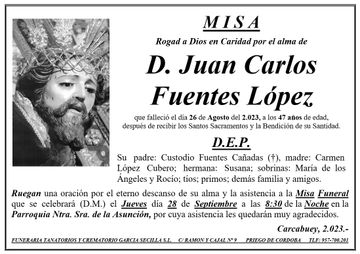 MISA DE D JUAN CARLOS FUENTES LOPEZ
