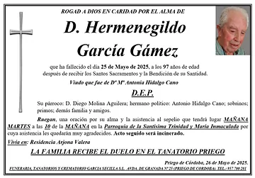 SEPELIO DE D HERMENEGILDO GARCÍA GÁMEZ