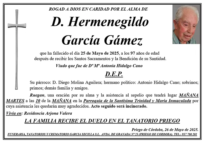 SEPELIO DE D HERMENEGILDO GARCÍA GÁMEZ