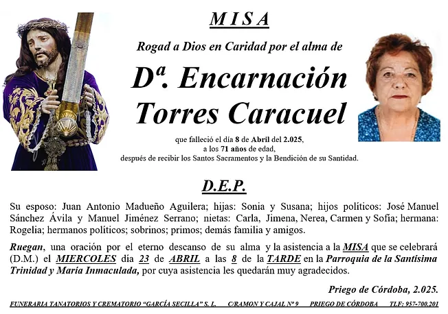 MISA DE Dª ENCARNACIÓN TORRES CARACUEL
