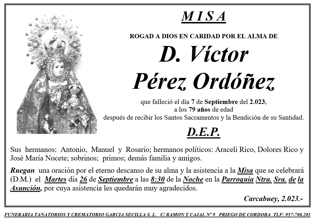 MISA DE D VICTOR PEREZ ORDOÑEZ