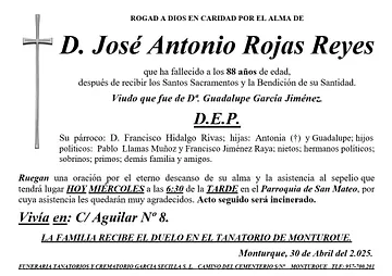 SEPELIO DE D JOSE ANTONIO ROJAS REYES