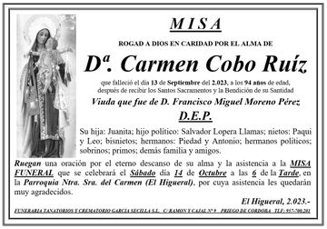 MISA DE Dª CARMEN COBO RUÍZ
