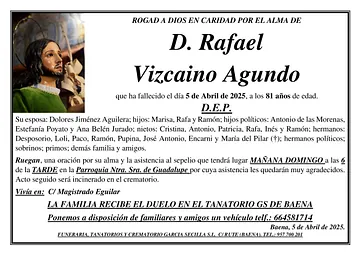 SEPELIO DE D RAFAEL VIZCAINO AGUNDO